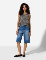 Blusentop - Allover-Print - Schwarz