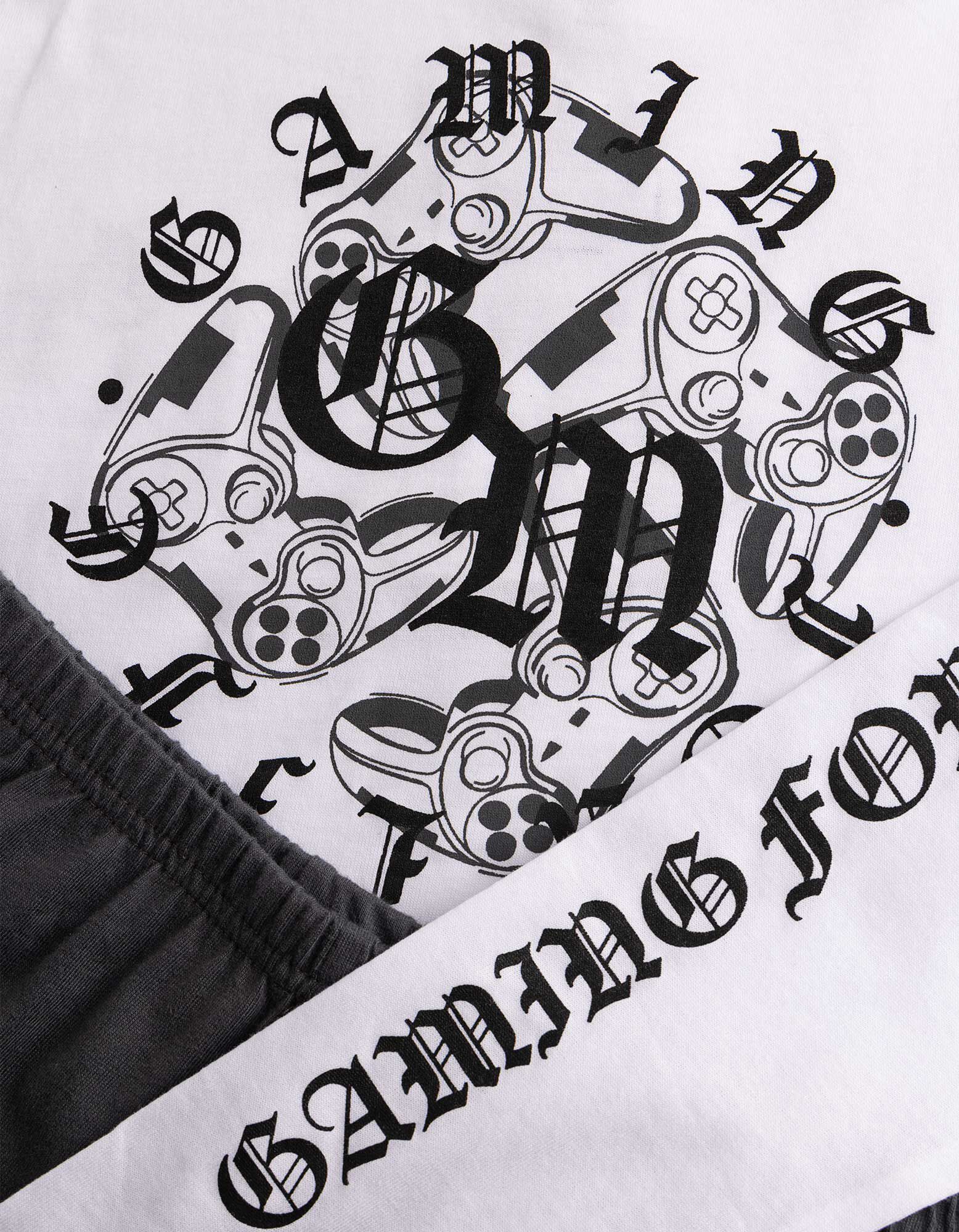 Pyjama Set aus Shirt und Hose - R&uuml;ckenprint - Bunt