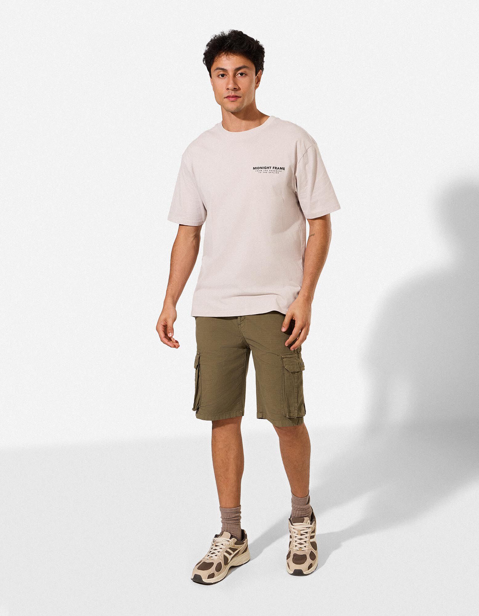 T-Shirt - R&uuml;ckenprint - beige