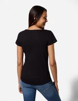 Tričko - Třpytiv&yacute; potisk - cern&aacute;