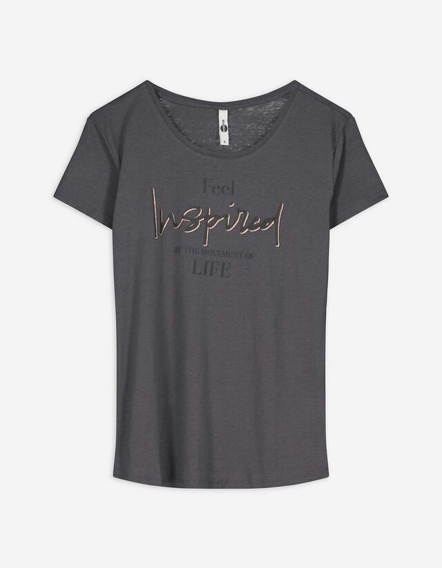 T-Shirt - Glitzerprint - dunkelgrau