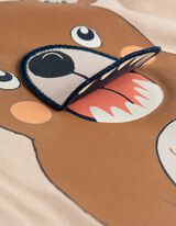 Hosszú ujjú felsőből és nadrágból álló szett - Nyomott minta - bézs