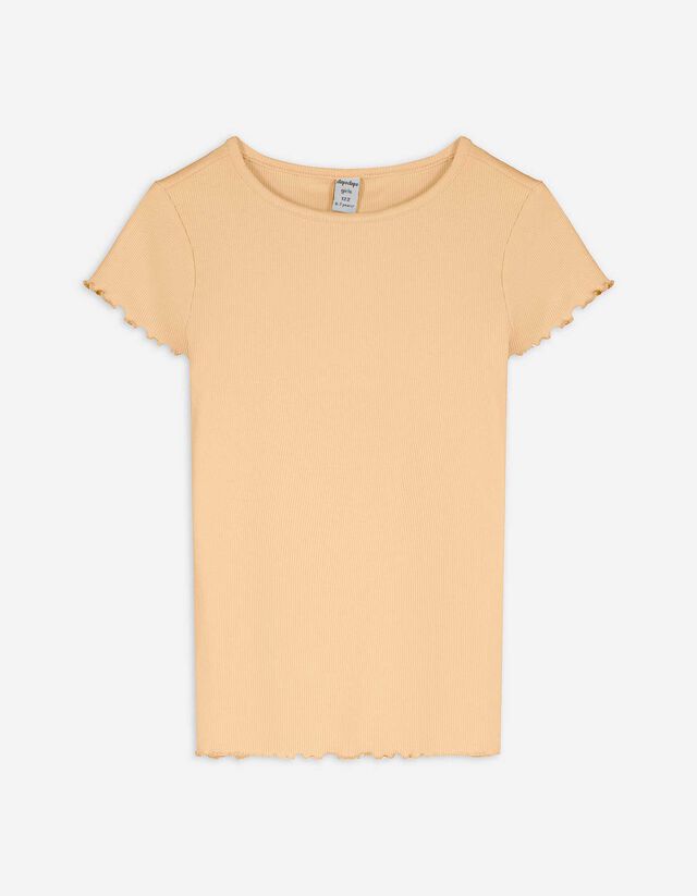 T-Shirt - Rippenstruktur - orange