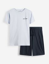 Set od majice kratkih rukava i pantalona - Spu&scaron;tena ramena - plava