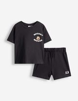 Souprava  tričko a kalhoty - Mickey Mouse - tmave seda