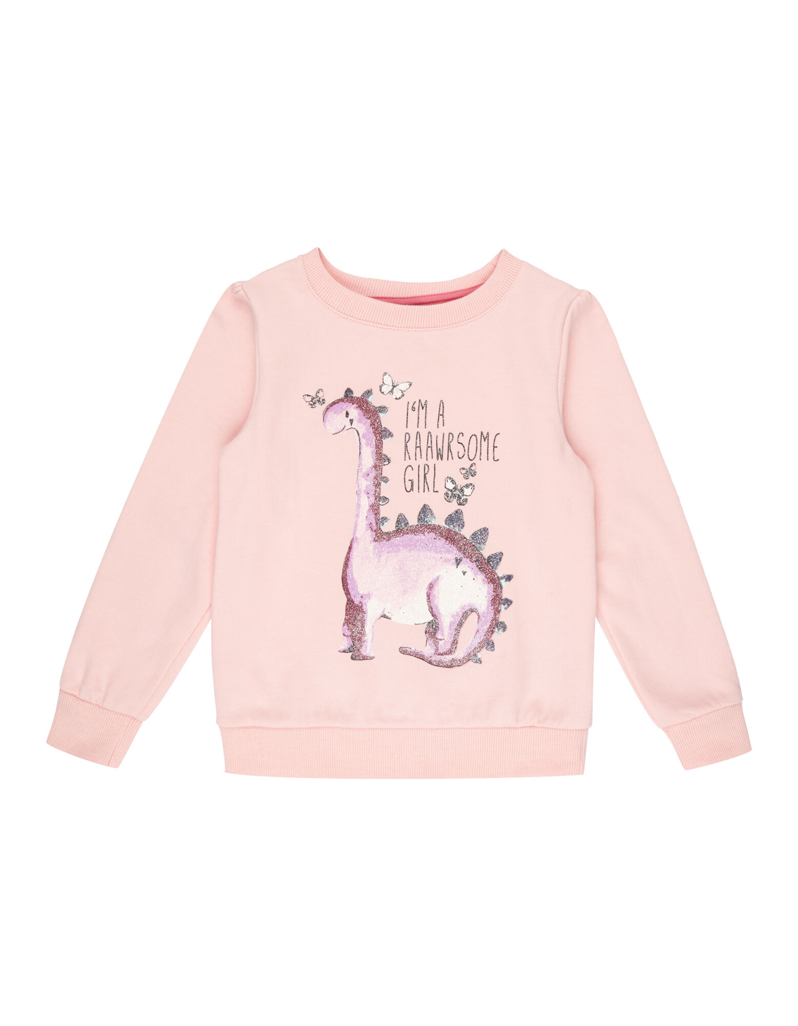 Mädchen Sweatshirt mit Dino-Print