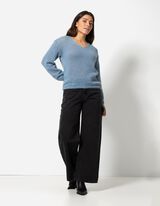 Maglione - Scollo a V - blu