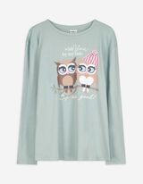 T-shirt à manches longues - Imprimé - turquoise
