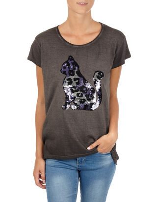 Damen T-Shirt mit Pailletten-Besatz