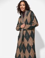 Lang vest - Ruitmotief - bruin