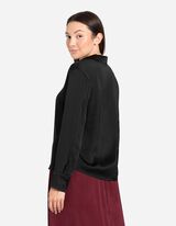 Bluse - Satin - schwarz