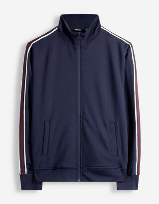 Sweatvest - Galons - donkerblauw