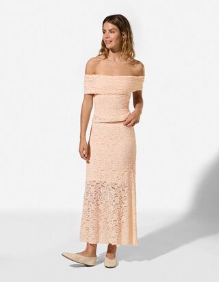Rock - Spitzenbesatz - Rosa