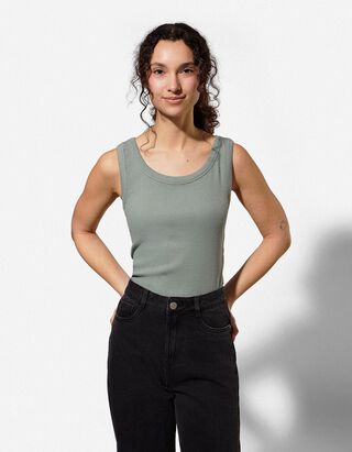 Top - Rippenstruktur - t&uuml;rkis