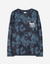 Langarmshirt - Print - dunkelblau