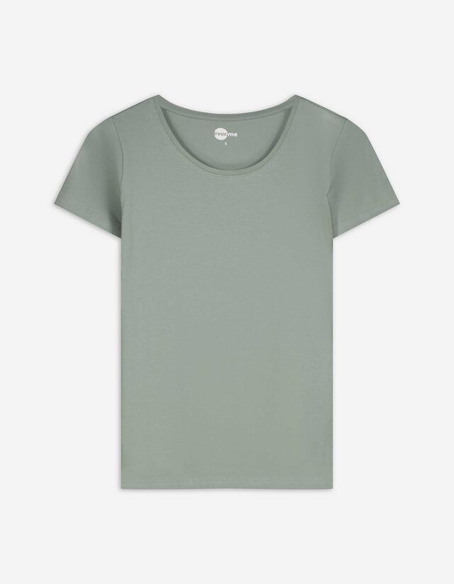 T-shirt - Met stretch - turkoois