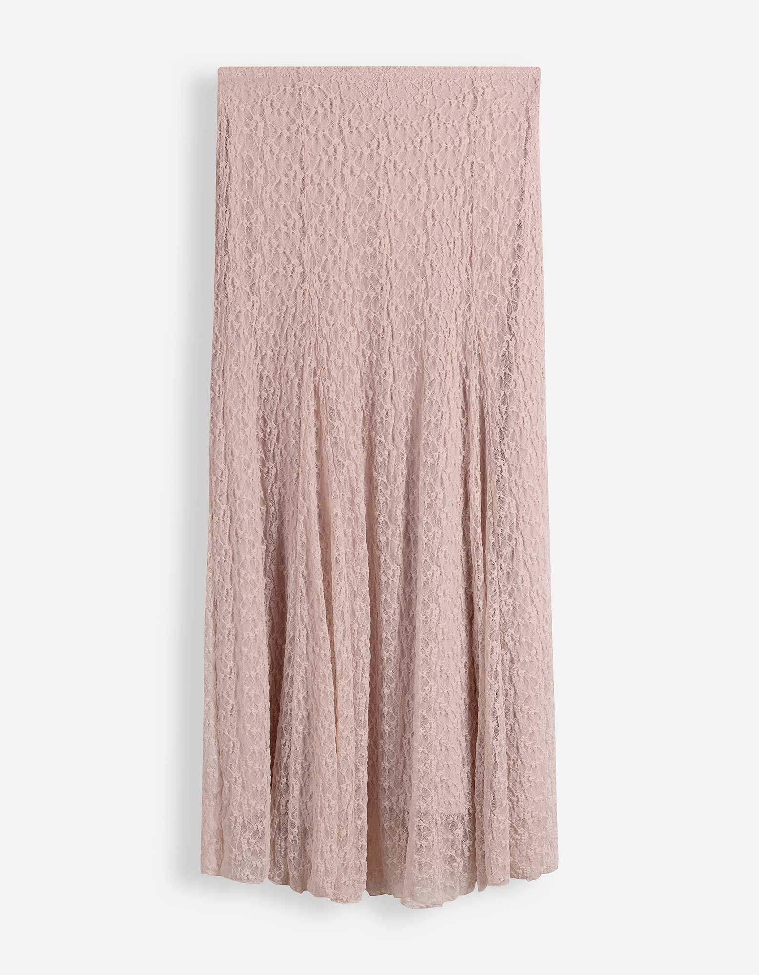 Jupe maxi longueur - Dentelle - ros&eacute; tendre 
