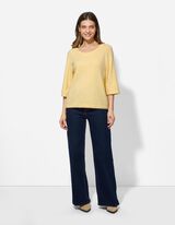 Pullover - Feinstrick - hellgelb