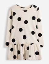 Kleid - Punktemuster - Beige