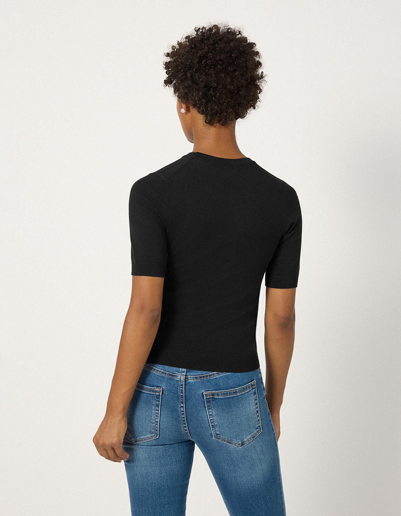 Pullover - Kurze &Auml;rmel - Schwarz