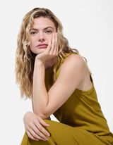 Rochie midi - Fantă laterală - Galben