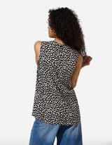 Blusentop - Allover-Print - Schwarz