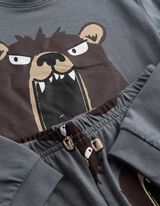 Pyjama set van shirt en broek - Motief all-over - Petrolblauw