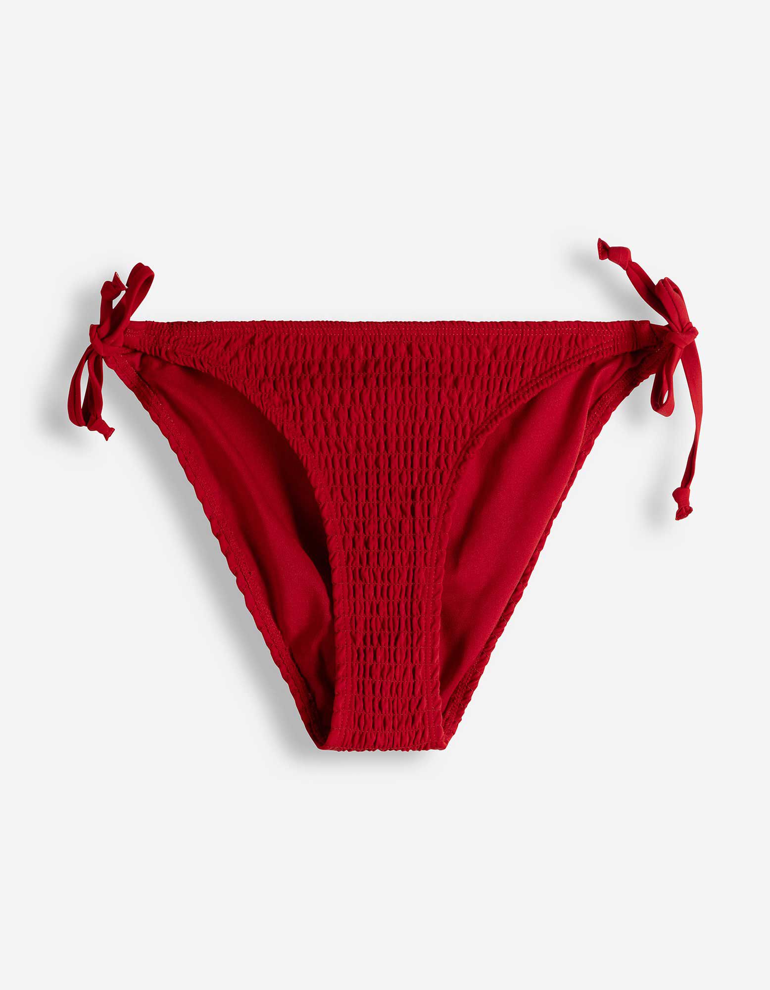Short de bain - La&ccedil;ages sur le c&ocirc;t&eacute; - Rouge