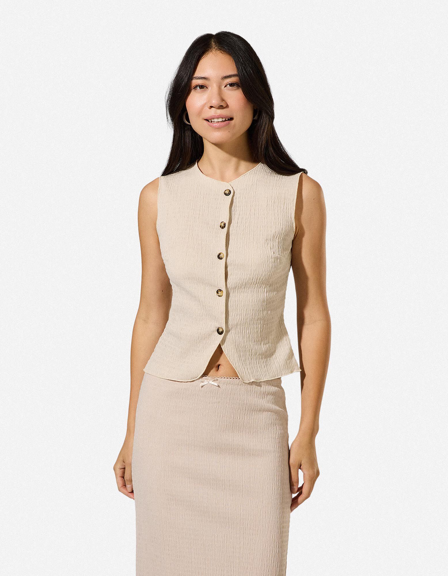 Top - Cr&ecirc;pe - Beige
