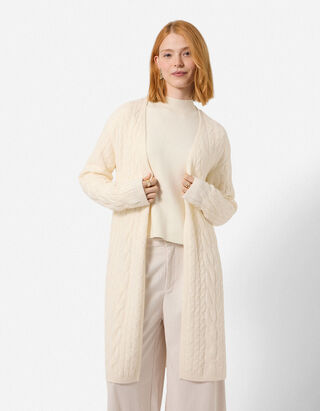 Lang vest - kabelpatroon - Off-White