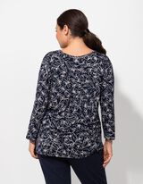 Palaidinė-marškiniai - Ištisinis raštas - tamsiai melynas