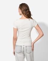 T-Shirt - Allover-Print - weiß