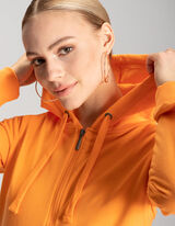 Cipz&aacute;ros meleg&iacute;tőfelső - Kapucni - narancs