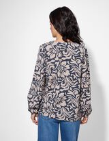 Bluse - Allover-Print - dunkelblau