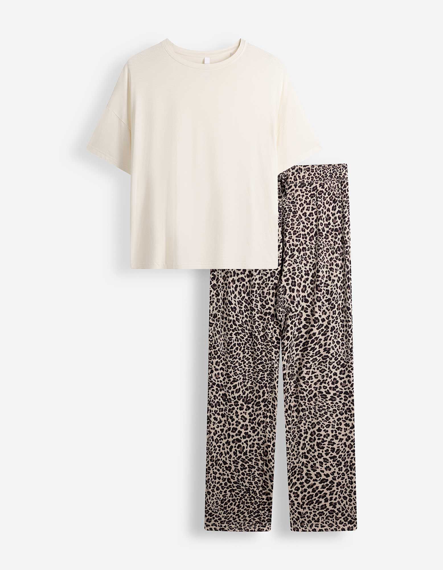 Pyjama Set aus Shirt und Hose - Viskose - Bunt