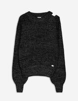 Pulover de tricot - Lurex - Negru