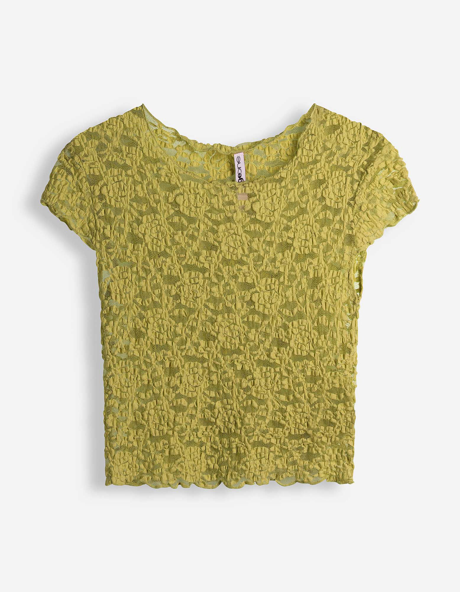 T-Shirt - Muschelsaum - Gr&uuml;n