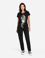 &Scaron;portne hlače - Visok pas - crna