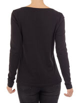 Damen Longsleeve mit U-Boot Ausschnitt