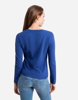 Bluză de corp cu m&acirc;necă lungă - Tricotaje - Albastru inchis