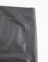 Minisukňa - Kožený vzhľad - tmavoseda