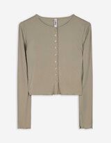 Longsleeve - Knoopsluiting - lichtgroen