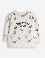 Set aus Sweatshirt und Hose - Allover-Print - wei&szlig;