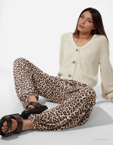 Pantalone - Leopard print - bela