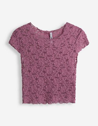 T-Shirt - Muschelsaum - Lila