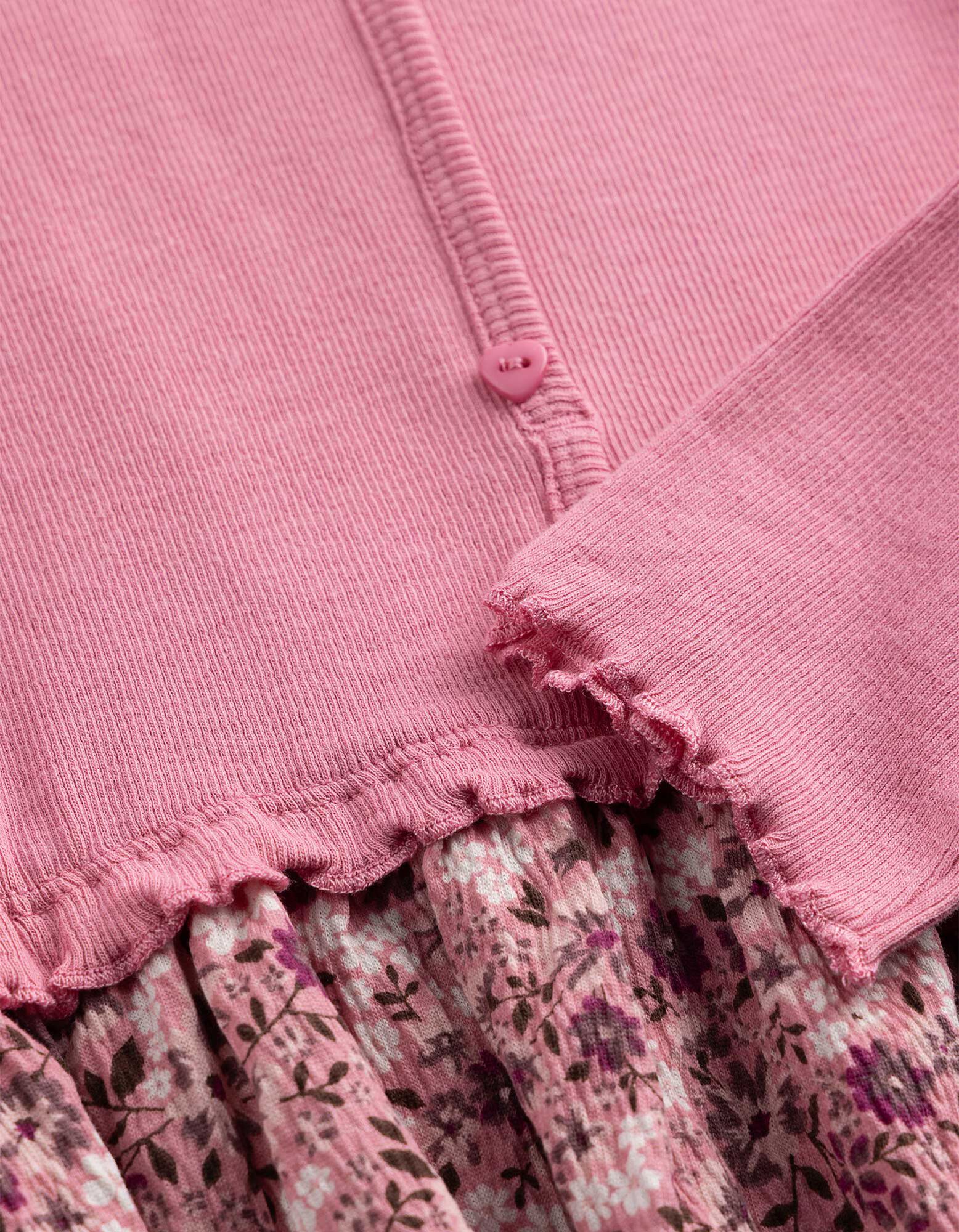 Kleid - Florales Muster - Pink