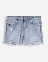 Pantaloni scurți denim - Distrus - Albastru