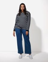 Pullover - n&ouml;&ouml;rkinnitus - tumesinine