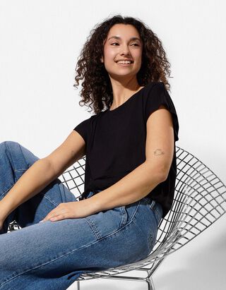 T-Shirt - Knotendetail - schwarz