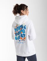 Felpa con cappuccio - Oversized Fit - bianco